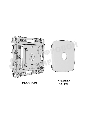 Комплект механизма TV розетки оконечной экранированной 5-1000MHz 3dB OMEGA Жемчуг QUANT (OP2130, VM199) MO213005