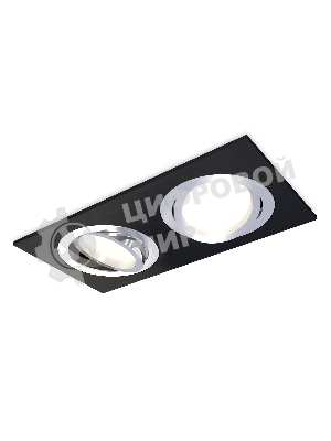 Комплект встраиваемого поворотного светильника Ambrella light XC7636082 SBK/PSL черный песок/серебро полированное MR16 GU5.3 (C7636, N7003)