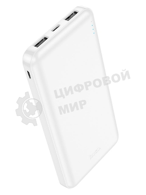 Портативный аккумулятор Hoco J100 High-ranking 10000mAh 2.1A 2xUSB-A белый (J100 HIGH-RANKING WHITE)