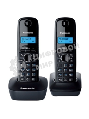 Телефон беспроводной (DECT) Panasonic KX-TG1612RUH (серый) Доп трубка в комплекте,АОН, Caller ID,12 мелодий звонка,поиск трубки