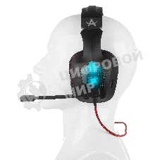 Гарнитура QUMO Arsenal чёрный, проводная, USB, подсветка