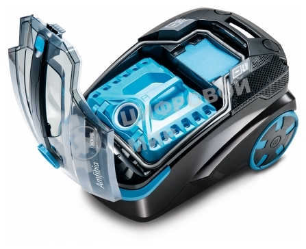 Моющий пылесос Thomas DryBOX Amfibia черный/голубой, 325/1700 Вт, уборка влажная/сухая/сбор жидкости, пылесборник контейнер 2.6 л