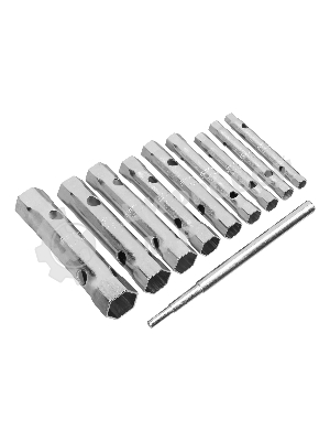 Набор ключей-трубок торцевых Sparta 6 - 22 мм, вороток, оцинкованные, 9 шт.