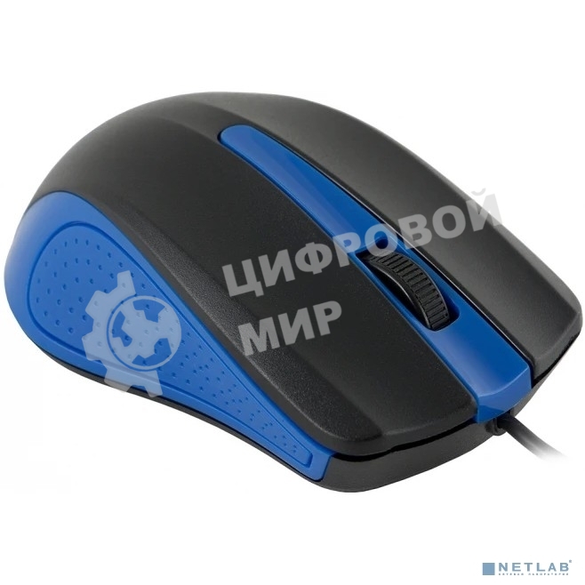 Мышь проводная Acer OMW011 черный/синий, 1200 dpi, USB, кнопки - 3