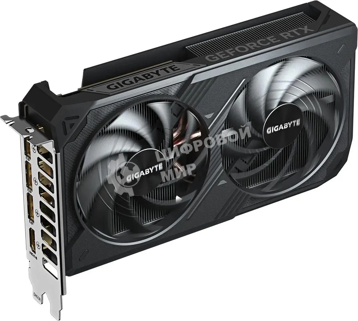 Видеокарта Gigabyte GeForce RTX 5060 Ti Windforce OC, NVIDIA RTX 5060 Ti, 8 ГБ GDDR7, 128 бит, PCI-e 5.0, 1xHDMI, 3xDP, 2587 МГц
