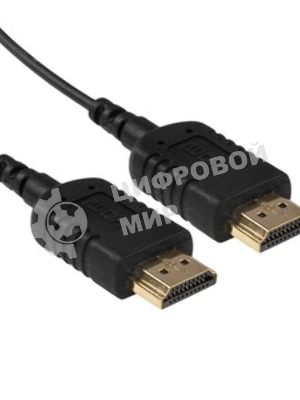 Кабель HDMI CP-HM-HM-1M Wize,1 м, v.2.0, K-Lock, soft cable, 19M/19M, позол.разъемы, экран, темно-серый, пакет