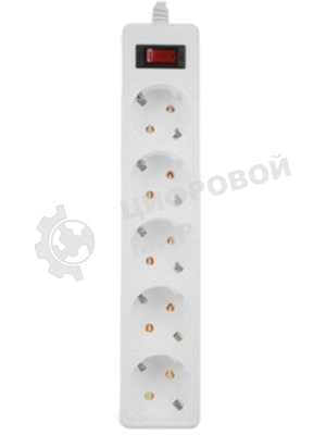 Сетевой фильтр Smartbuy SBSP-18-W Smartbuy One, 10А, 2 200 Вт, 5 розеток, длина 1,8 м, белый (SBSP-18-W)/45