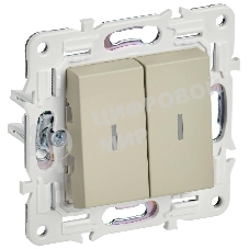 Выключатель проходной 2-кл. IEK SKANDY 10А SK-V10B с индикацией бежевый SK-V22-1-10-K10