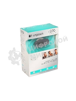 Веб-камера Logitech C270 HD 1280x720, 30 кадр/с, USB Type-A, микрофон (шумоподавление), автоосвещение, универсальное крепление