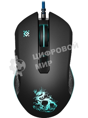 Мышь проводная Defender Sky Dragon GM-090L черный, 3200 dpi, USB, кнопки - 6
