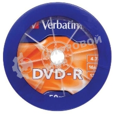 Диск DVD-R Verbatim 4.7Gb 16x Cake Box (50шт) (43731)