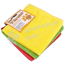 Набор из 3-х салфеток из микрофибры Рыжий кот MFS-02/3, размер: 30x30 см