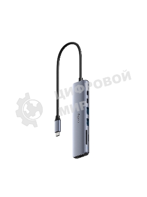 USB-концентратор CUDY UH407, USB Type-C, HDMI, microSD/SD, адаптер/USB Type-C