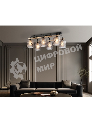 Светильник Ambrella light TR3033250/6 BK/WD черный/дерево E27/6 max 60W 580*340*245