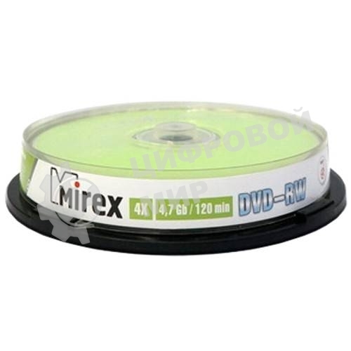 Диск DVD-RW Mirex 4.7 Gb, 4x, Cake Box (10), (10/300)