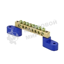 Шина нулевая N 6х9 8 отвер. латунь 2 син. угловых изолятора PROxima EKF sn0-63-08-2