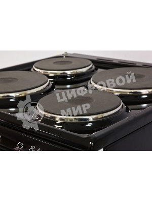 Плита электрическая De Luxe 5004.12э черный, конфорок 4 шт, духовка 46 л, 50 см x 85 см x 50 см