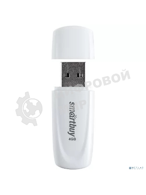 Флешка USB Smartbuy Scout White (SB004Gb2SCW), 4Gb, USB 2.0, R/W 12/5, белый