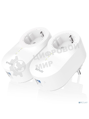 Сетевой адаптер Tenda PH6 набор 2хPowerLine адаптеров AV1000 с проходной Евро розеткой