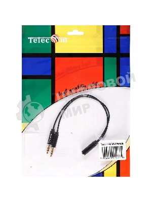 Кабель-адаптер 2x3.5ST(M)/3.5 ST(F), 0.2м, Telecom PRO TAV205M-0.2M