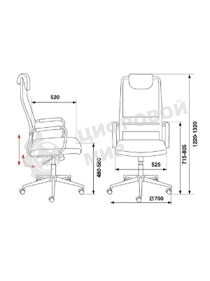 Кресло Бюрократ KB-9N/DG/TW-12 TW-01 TW-11 серый, сетка