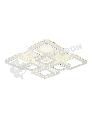 Управляемый светодиодный светильник Ambrella light FA1737/4+4 WH/CH белый/хром 215W 3000K/4200K/6400K 720*720*120 (ПДУ РАДИО 2.4G)