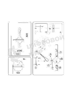 Настенный светильник Ambrella light LH55355/2 BK/CGD/CL черный/золото/прозрачный G9/2 max 30W 150*100*320
