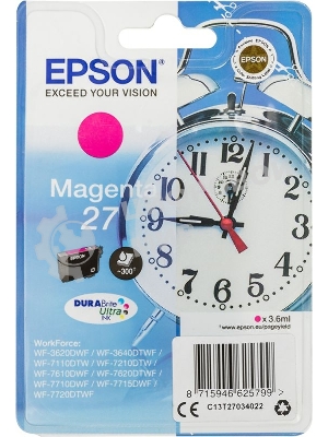 Картридж струйный Epson T2703 (C13T27034022/C13T27034020) пурпурный, 300 стр., для WF7110/7610/7620