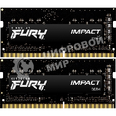 Оперативная память Kingston Fury Impact, DDR4, 16GB (2x8GB), 3200MHz, CL20, SO-DIMM