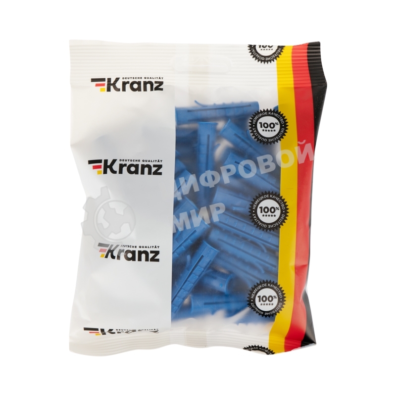 Дюбель распорный Kranz 10х50, синий, пакет (50 шт./уп.)