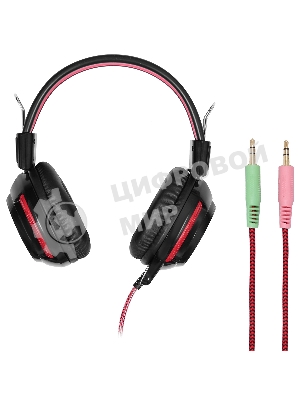 Проводные наушники Oklick HS-G300 черный/красный, полноразмерные, Jack 3.5 мм