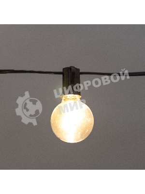 Уличная гирлянда Neon-night Лофт 7,5м, черный ПВХ, 25 прозрачных ламп, теплый белый, влагостойкая IP44