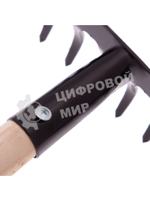 Грабли Сибртех стальные, 360х1300 мм, 14 прямых зубьев, деревянный черенок