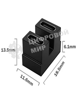 Переходник USB 4 Type-C мама-мама разворот