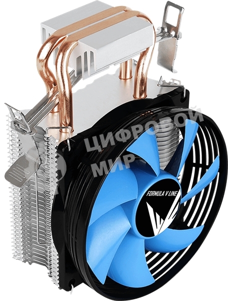 Кулер для процессора AeroCool/Formula Verkho 2 серебристый, 90 мм, алюминий/медь, 2000 об/мин, 25 дБ, 4 pin, 110 Вт, 125 мм