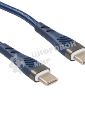 Кабель PERFEO USB C вилка - C вилка, 60W, синий, 1 м, POWER (C1103)