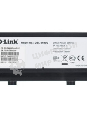 Роутер беспроводной D-Link DSL-2640U/R1A ADSL2+ черный ANNEX А