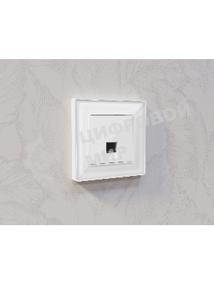 Комплект механизма компьютерной розетки ALFA Белый глянец RJ-45(8P8C) CAT6 с шторкой QUANT (AP1120, VM188) MA112010