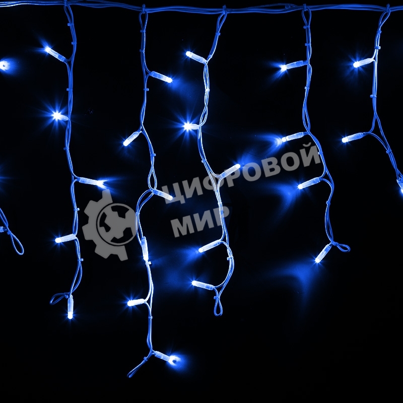 Гирлянда Neon-night Айсикл (бахрома) светодиодный, 4,0 х 0,6 м, белый провод каучук, 230 В, диоды синие, 128 LED