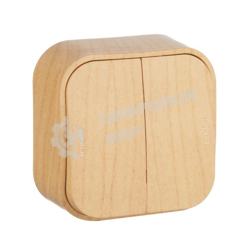 Выключатель 10A 2-клав., дерево Quteo Выключатель 10A 2клав., дерево