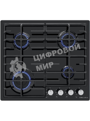 Газовая варочная панель Maunfeld EGHE.64.6CB/G, 4 конфорки, эмалированная сталь, черный