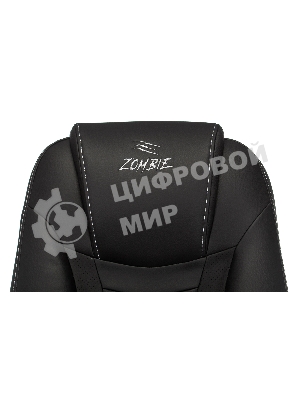 Кресло игровое Zombie 8 черный, искусственная кожа, крестовина пластик