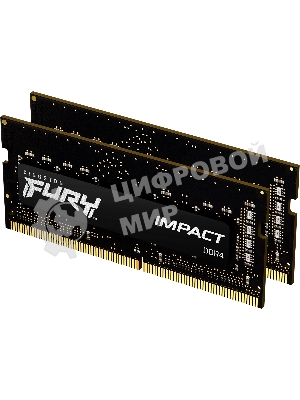Оперативная память Kingston Fury Impact, DDR4, 16GB (2x8GB), 3200MHz, CL20, SO-DIMM