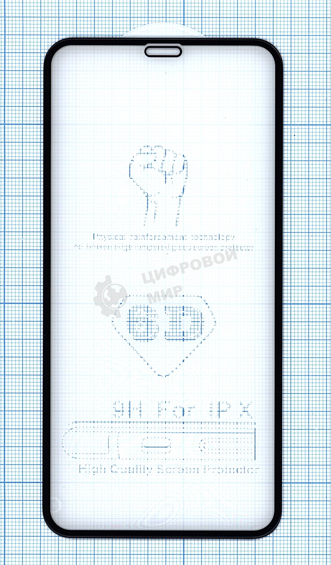 Защитное стекло 4D для Apple iPhone X черный