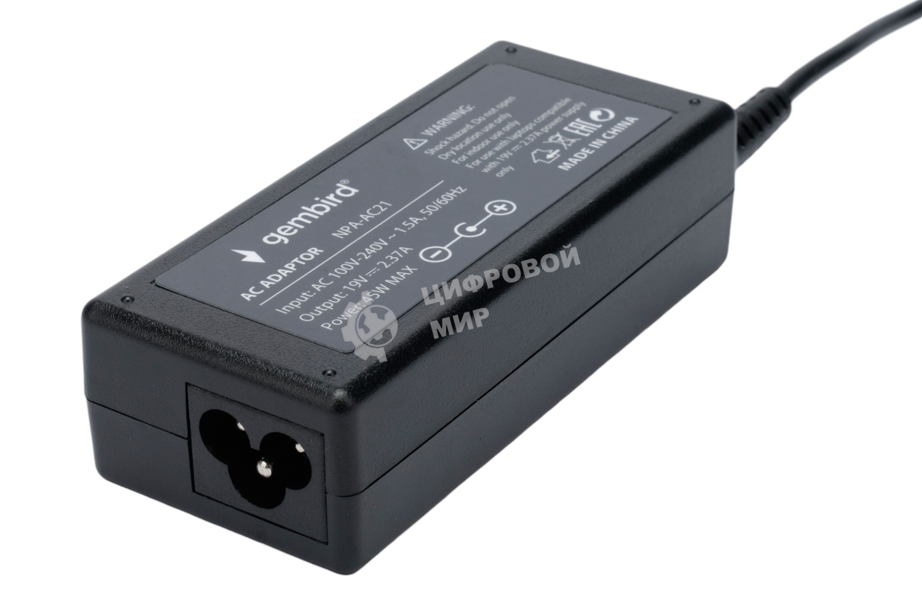 Блок питания Gembird для ноутбуков Asus 19В/2,37А, 45Вт, 1 штекер 4,0х1,35мм (NPA-AC21)