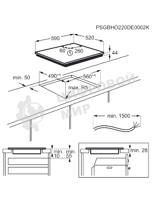 Индукционная варочная панель Electrolux CIS62450 на 4 конфорки, сенсорный слайдер DirectAccess, SenseCookBoil,Stop&Go, PowerBoost и Bridge, мощность: 7.8-11.7 кВт, независимая установка, размеры (ШхГ): 59x52 см,