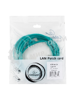 Патч-корд UTP Cablexpert cat.5e, 3м, литой, многожильный, зеленый
