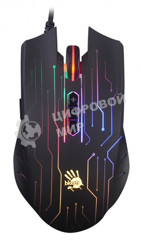 Мышь проводная A4Tech Bloody Q82 черный, 3200 dpi, USB, кнопки - 8