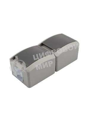 Блок из 2 розеток вертикальный Kranz INDUSTRIAL открытой установки с заземлением, IP54 серый