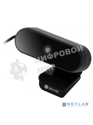 Веб-камера OKLICK OK-C008FH 1920x1080, 30 кадр/с, USB Type-A, микрофон (шумоподавление), автоматическая фокусировка, универсальное крепление